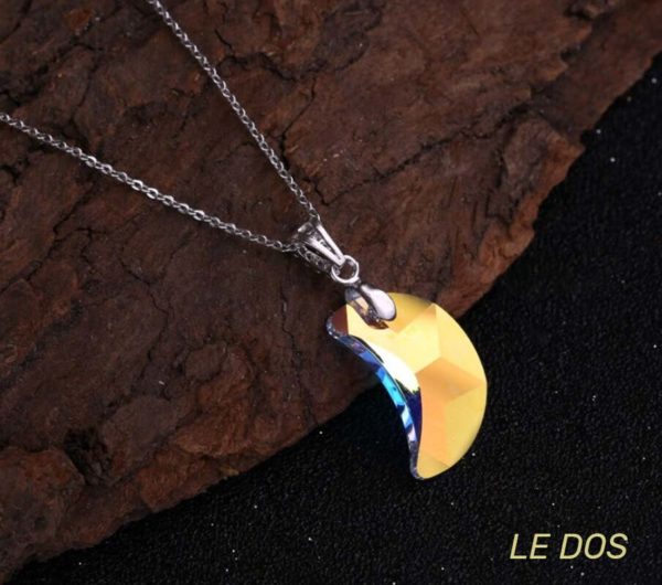 collier lune scintillant arrière