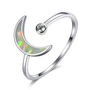 Bague lune étincelante pas cher