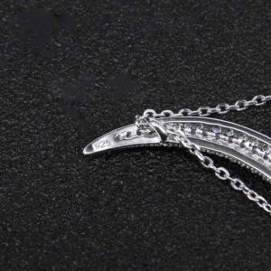 collier croissant de lune fin argent