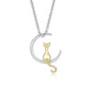 collier lune avec chat doré